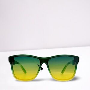 Gradient Green to Yellow Oversized Sunglasses